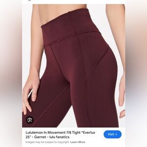 Lululemon in movement 7/8 leggings